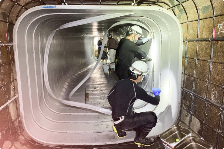 クリアフロー工法 施工中